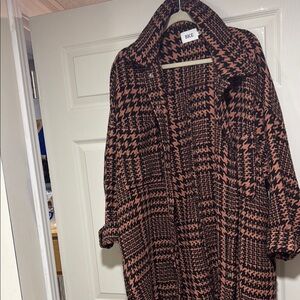 BBE Houndstooth Coat - Black and Red